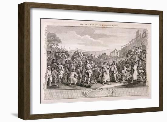 The Idle Prentice Executed at Tyburn, Plate XI of Industry and Idleness, 1747-William Hogarth-Framed Giclee Print