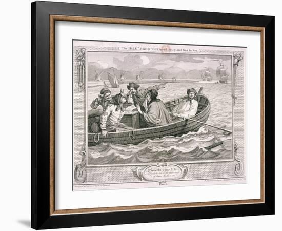 The Idle Prentice Turn'd Away and Sent to Sea, Plate V of Industry and Idleness, 1747-William Hogarth-Framed Giclee Print