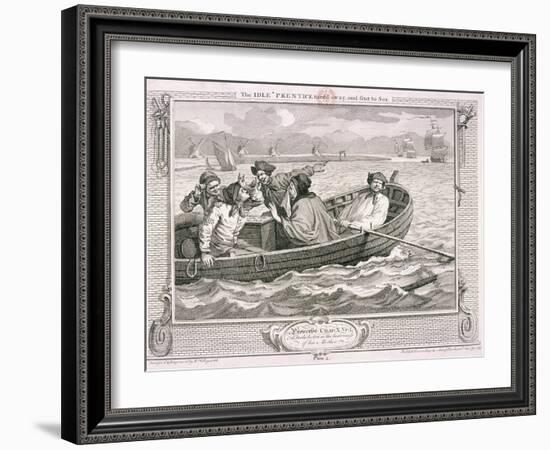 The Idle Prentice Turn'd Away and Sent to Sea, Plate V of Industry and Idleness, 1747-William Hogarth-Framed Giclee Print