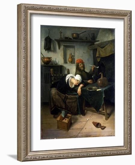 The Idlers, C1660-Jan Steen-Framed Giclee Print