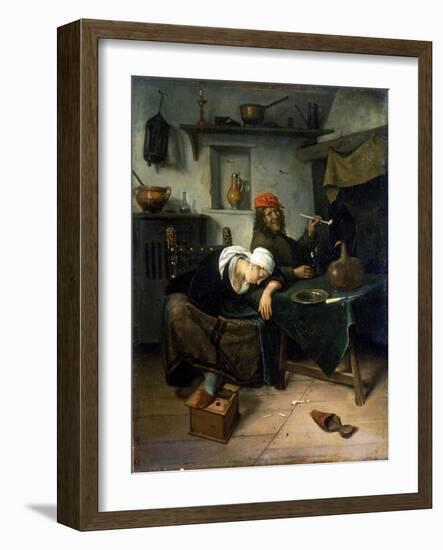 The Idlers, C1660-Jan Steen-Framed Giclee Print