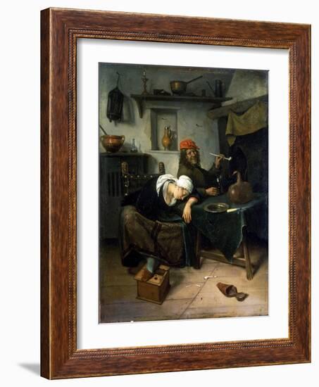 The Idlers, C1660-Jan Steen-Framed Giclee Print