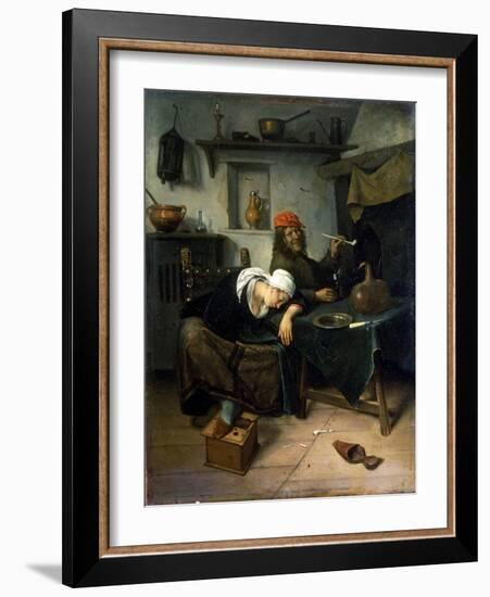 The Idlers, C1660-Jan Steen-Framed Giclee Print