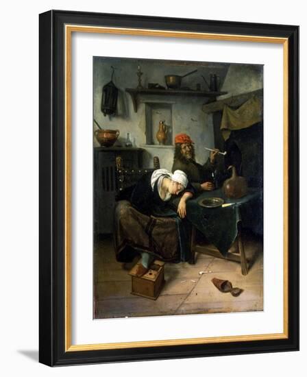 The Idlers, C1660-Jan Steen-Framed Giclee Print