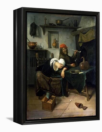 The Idlers, C1660-Jan Steen-Framed Premier Image Canvas