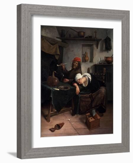 The Idlers, C1660-Jan Steen-Framed Giclee Print