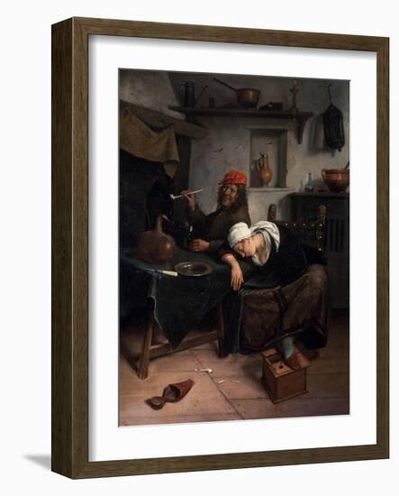 The Idlers, C1660-Jan Steen-Framed Giclee Print