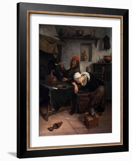 The Idlers, C1660-Jan Steen-Framed Giclee Print