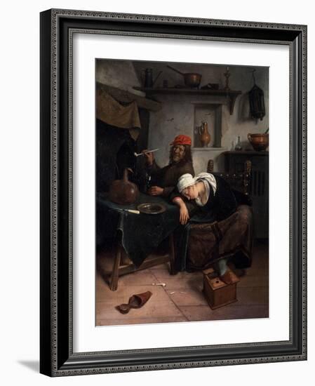 The Idlers, C1660-Jan Steen-Framed Giclee Print