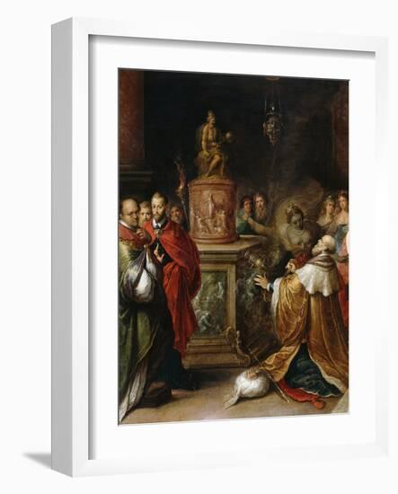 The Idolatry of Solomon, C.1622 (Oil on Panel)-Frans II the Younger Francken-Framed Giclee Print