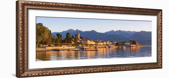 The Idyllic Lakeside Village of Baveno Illuminated at Sunrise, Lake Maggiore, Piedmont, Italy-Doug Pearson-Framed Photographic Print