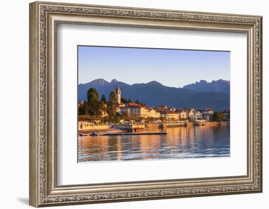 The Idyllic Lakeside Village of Baveno Illuminated at Sunrise, Lake Maggiore, Piedmont, Italy-Doug Pearson-Framed Photographic Print