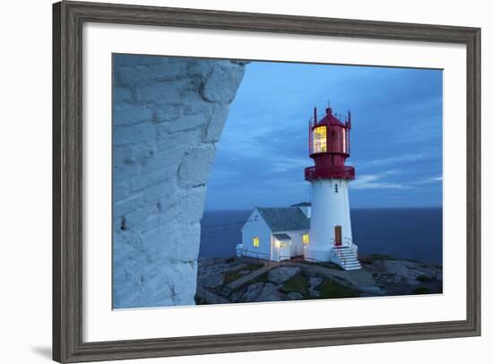 The Idyllic Lindesnes Fyr Lighthouse Illuminated at Dusk-Doug Pearson-Framed Photographic Print