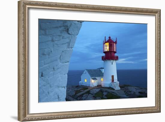 The Idyllic Lindesnes Fyr Lighthouse Illuminated at Dusk-Doug Pearson-Framed Photographic Print