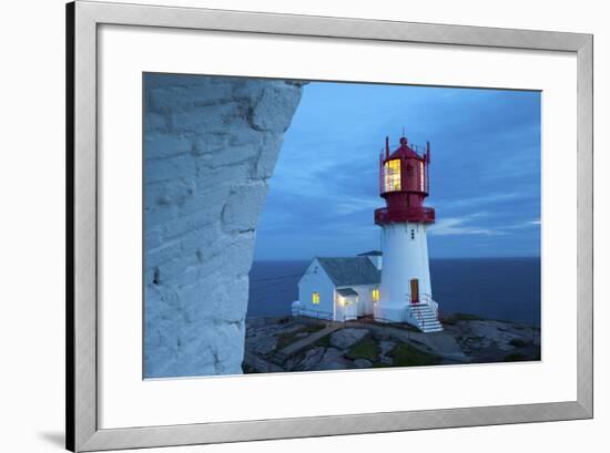 The Idyllic Lindesnes Fyr Lighthouse Illuminated at Dusk-Doug Pearson-Framed Photographic Print