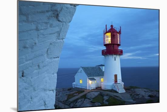 The Idyllic Lindesnes Fyr Lighthouse Illuminated at Dusk-Doug Pearson-Mounted Photographic Print