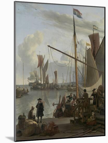 The Ij at Amsterdam, Seen from the Mosselsteiger (Mussel Pier) 1673-Ludolf Backhuysen-Mounted Giclee Print