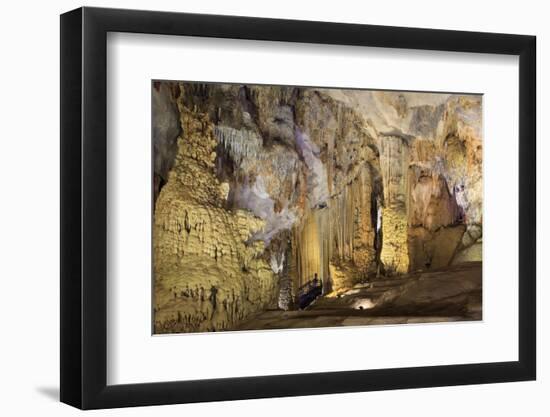 The illuminated interior of Paradise Cave in Phong Nha Ke Bang National Park, Quang Binh, Vietnam,-Alex Robinson-Framed Photographic Print