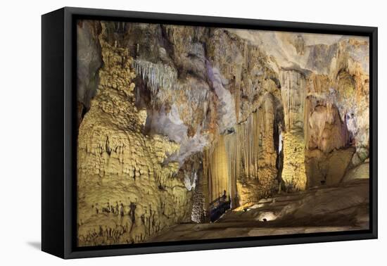 The illuminated interior of Paradise Cave in Phong Nha Ke Bang National Park, Quang Binh, Vietnam,-Alex Robinson-Framed Premier Image Canvas