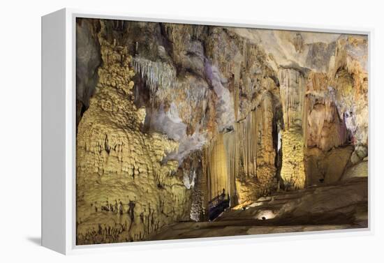 The illuminated interior of Paradise Cave in Phong Nha Ke Bang National Park, Quang Binh, Vietnam,-Alex Robinson-Framed Premier Image Canvas