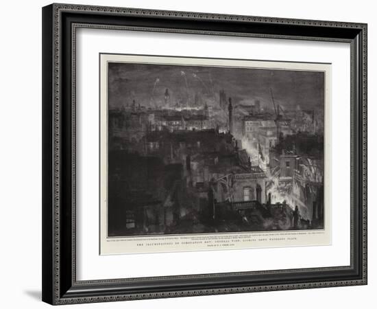 The Illuminations on Coronation Day, General View, Looking Down Waterloo Place-William Lionel Wyllie-Framed Giclee Print