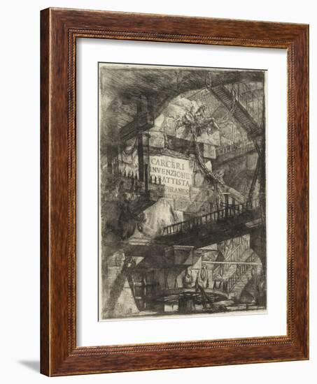 The Imaginary Prisons : Plate I, 1761 (Copper Engraving)-Giovanni Battista Piranesi-Framed Giclee Print