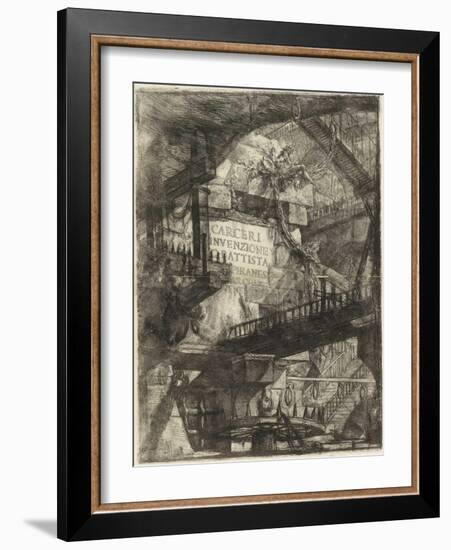 The Imaginary Prisons : Plate I, 1761 (Copper Engraving)-Giovanni Battista Piranesi-Framed Giclee Print