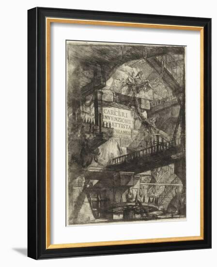 The Imaginary Prisons : Plate I, 1761 (Copper Engraving)-Giovanni Battista Piranesi-Framed Giclee Print