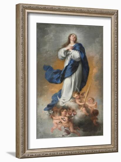 The Immaculate Conception, C.1680 (Oil on Canvas)-Bartolome Esteban Murillo-Framed Giclee Print