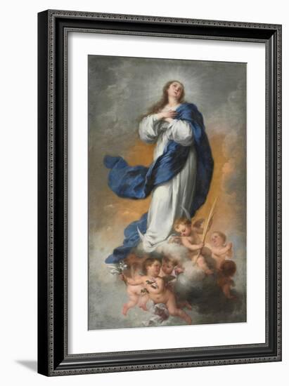 The Immaculate Conception, C.1680 (Oil on Canvas)-Bartolome Esteban Murillo-Framed Giclee Print