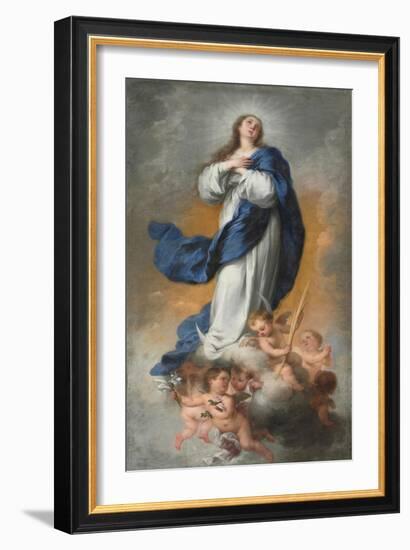 The Immaculate Conception, C.1680 (Oil on Canvas)-Bartolome Esteban Murillo-Framed Giclee Print