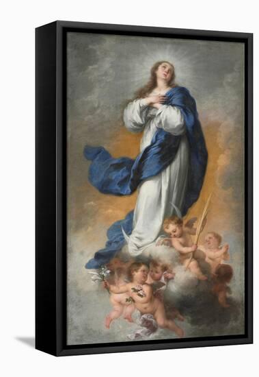 The Immaculate Conception, C.1680 (Oil on Canvas)-Bartolome Esteban Murillo-Framed Premier Image Canvas