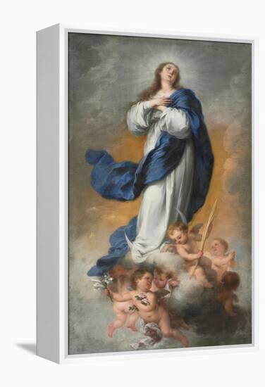 The Immaculate Conception, C.1680 (Oil on Canvas)-Bartolome Esteban Murillo-Framed Premier Image Canvas