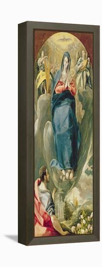 The Immaculate Conception Contemplated by St. John the Evangelist (Oil on Panel)-El Greco-Framed Premier Image Canvas