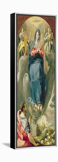 The Immaculate Conception Contemplated by St. John the Evangelist (Oil on Panel)-El Greco-Framed Premier Image Canvas