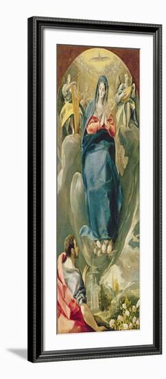 The Immaculate Conception Contemplated by St. John the Evangelist (Oil on Panel)-El Greco-Framed Giclee Print