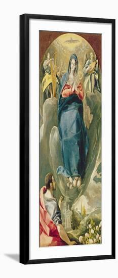 The Immaculate Conception Contemplated by St. John the Evangelist (Oil on Panel)-El Greco-Framed Giclee Print