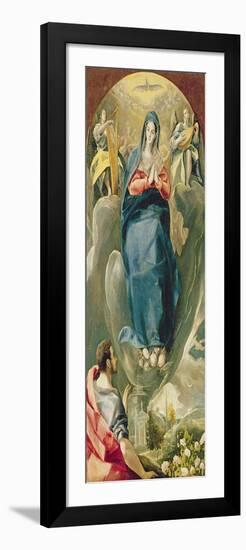 The Immaculate Conception Contemplated by St. John the Evangelist (Oil on Panel)-El Greco-Framed Giclee Print