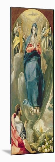 The Immaculate Conception Contemplated by St. John the Evangelist (Oil on Panel)-El Greco-Mounted Giclee Print