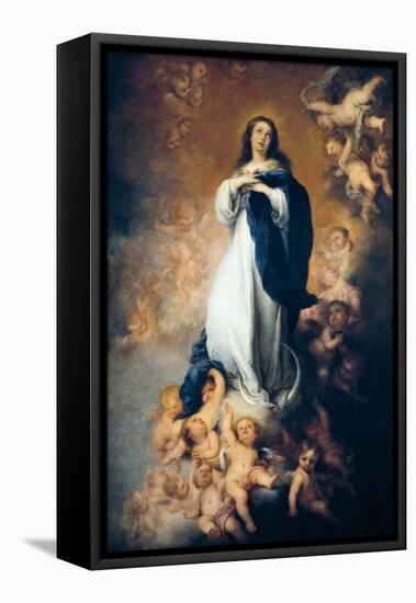 The Immaculate Conception "Of Soult"-Bartolome Esteban Murillo-Framed Stretched Canvas