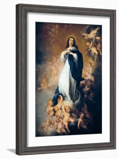 The Immaculate Conception "Of Soult"-Bartolome Esteban Murillo-Framed Art Print