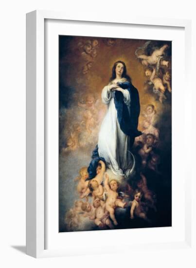 The Immaculate Conception "Of Soult"-Bartolome Esteban Murillo-Framed Art Print