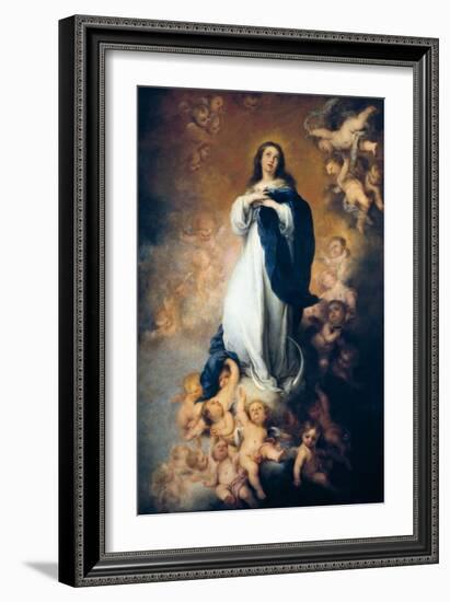 The Immaculate Conception "Of Soult"-Bartolome Esteban Murillo-Framed Art Print