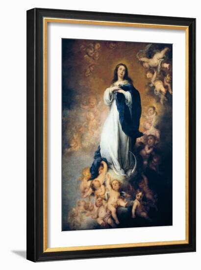 The Immaculate Conception "Of Soult"-Bartolome Esteban Murillo-Framed Art Print