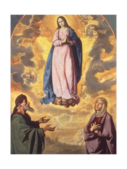 The Immaculate Conception With Saint Joachim And Saint Anne C 1638 40 Giclee Print Francisco De Zurbaran Art Com
