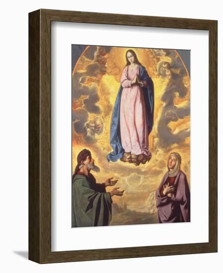 The Immaculate Conception with Saint Joachim and Saint Anne, C.1638-40-Francisco de Zurbaran-Framed Giclee Print