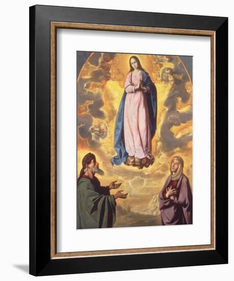 The Immaculate Conception with Saint Joachim and Saint Anne, C.1638-40-Francisco de Zurbaran-Framed Giclee Print