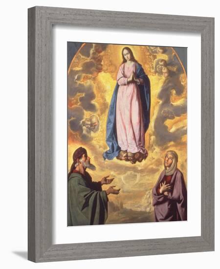 The Immaculate Conception with Saint Joachim and Saint Anne, C.1638-40-Francisco de Zurbaran-Framed Giclee Print