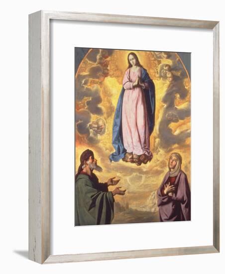 The Immaculate Conception with Saint Joachim and Saint Anne, C.1638-40-Francisco de Zurbaran-Framed Giclee Print