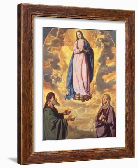 The Immaculate Conception with Saint Joachim and Saint Anne, C.1638-40-Francisco de Zurbaran-Framed Giclee Print